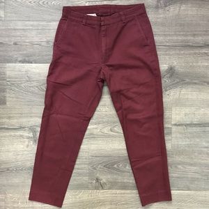 American Apparel tapered chinos, sz 30 (burgundy)